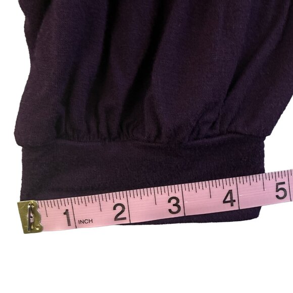 BOHO Harem Pants Purple Pleated Drop Crotch Elastic Waist Yoga Lounge S/M - Picture 8 of 8